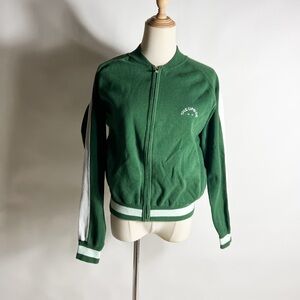 THE UPSIDE Green Bomber Sweatshirt Zip Up Small